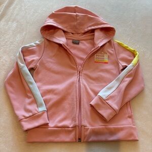 Girls’ Puma Pink Hoodie with Yellow and White Accents